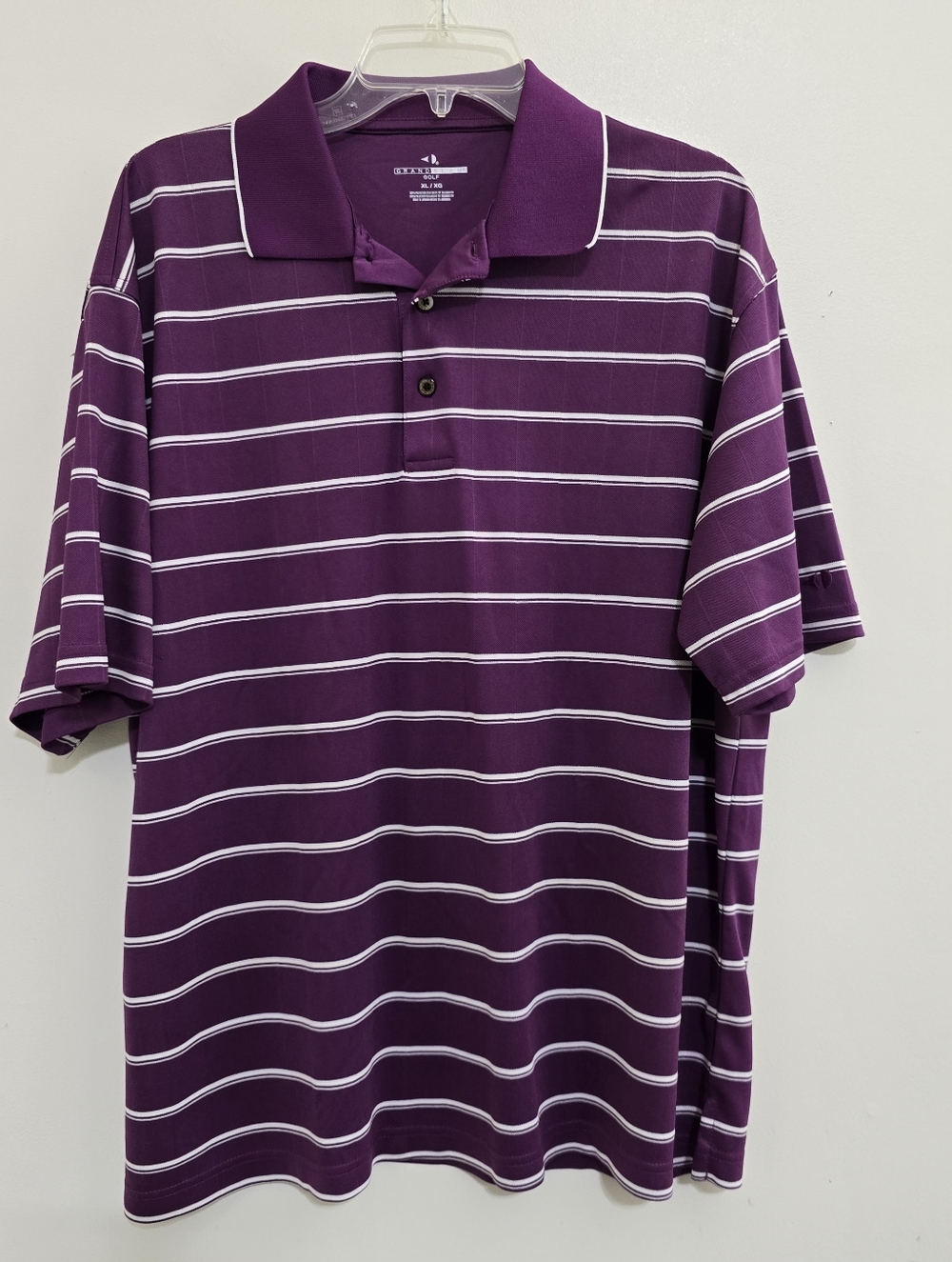GRAND SLAM size XL Striped Golf Performance Short Sleeve Polo Purple‎